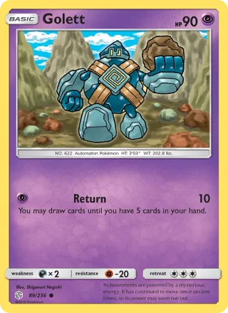 Golett #89 · Cosmic Eclipse Pokémon card