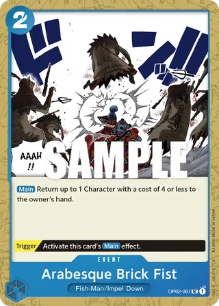 Arabesque Brick Fist #OP02-067 · Paramount War Pre-Release Cards One Piece card