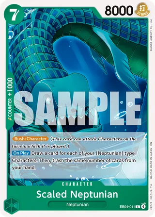 Scaled Neptunian #EB04-011 · The Azure Sea's Seven One Piece card