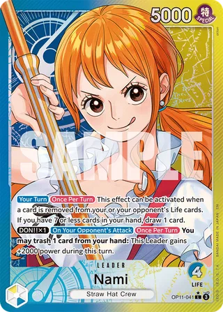 Nami (Alternate Art) #OP11-041-alternate-art · A Fist of Divine Speed One Piece card
