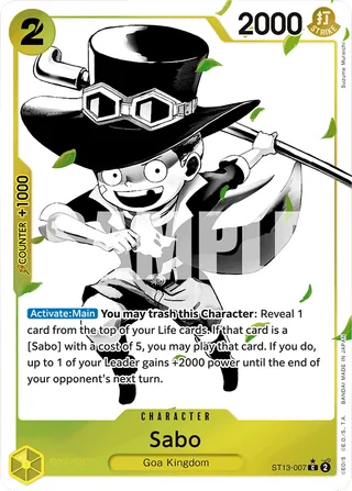 Sabo (Parallel) #ST13-007-parallel · ST-13: Ultra Deck The Three Brothers One Piece card