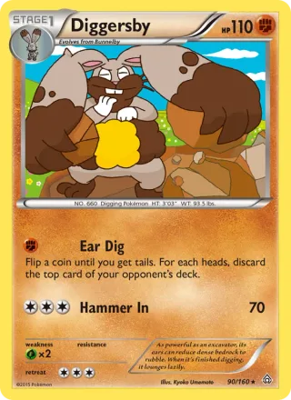 Diggersby #90 · Primal Clash Pokémon card