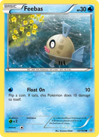 Feebas #43 · Primal Clash Pokémon card