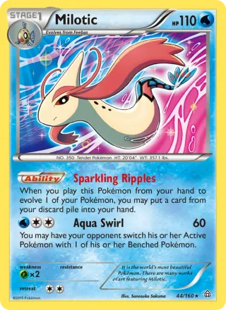 Milotic #44 · Primal Clash Pokémon card