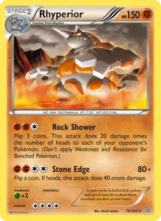 Rhyperior #76 · Primal Clash Pokémon card