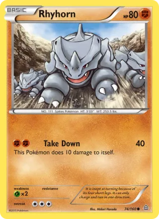 Rhyhorn #74 · Primal Clash Pokémon card