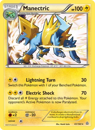 Manectric #61 · Primal Clash Pokémon card