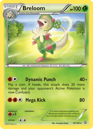 Breloom #16 · Primal Clash Pokémon card
