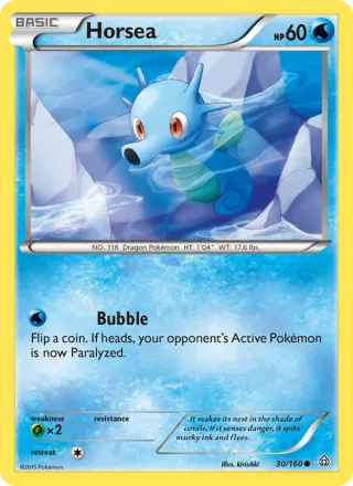 Horsea #30 · Primal Clash Pokémon card