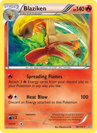 Blaziken #28 · Primal Clash Pokémon card