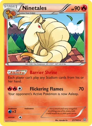 Ninetales #21 · Primal Clash Pokémon card