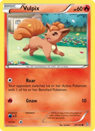 Vulpix #20 · Primal Clash Pokémon card