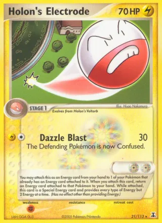 Holon's Electrode #21 · Delta Species Pokémon card