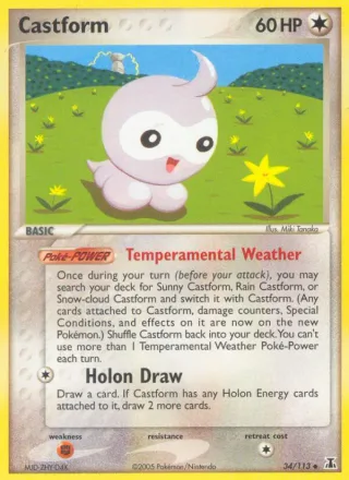 Castform #34 · Delta Species Pokémon card