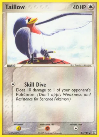 Taillow #86 · Delta Species Pokémon card