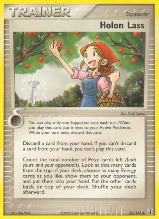 Holon Lass #92 · Delta Species Pokémon card