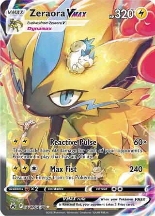 Zeraora VMAX #GG42 · Crown Zenith Galarian Gallery Pokémon card