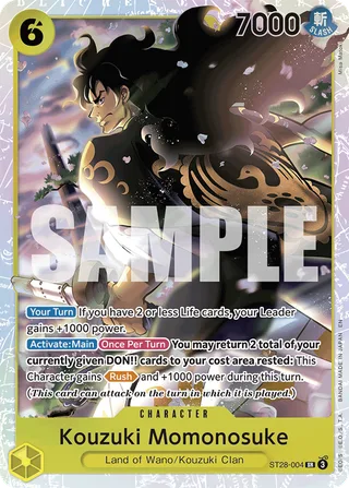 Kouzuki Momonosuke #ST28-004 · ST-28: Starter Deck 28 GREEN/YELLOW Yamato One Piece card