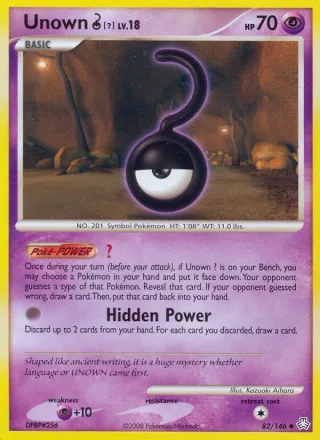 Unown ? #82 · Legends Awakened Pokémon card