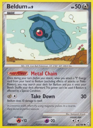 Beldum #83 · Legends Awakened Pokémon card