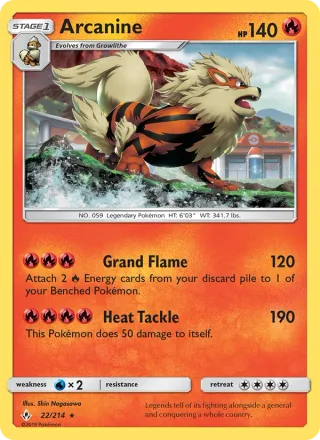 Arcanine #22 · Unbroken Bonds Pokémon card