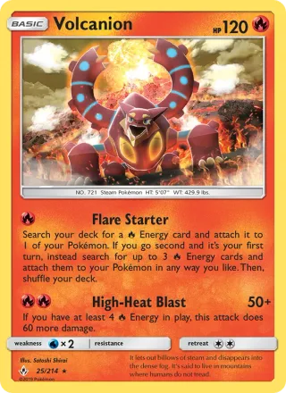 Volcanion #25 · Unbroken Bonds Pokémon card