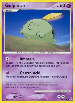 Gulpin #98 · Legends Awakened Pokémon card