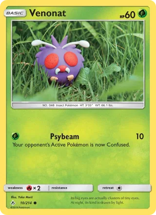 Venonat #10 · Unbroken Bonds Pokémon card