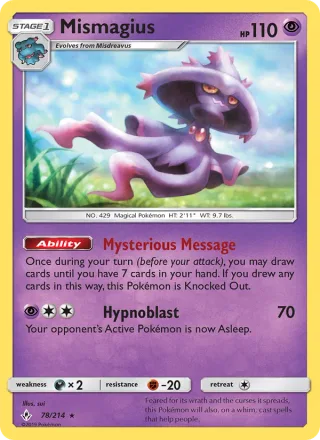 Mismagius #78 · Unbroken Bonds Pokémon card