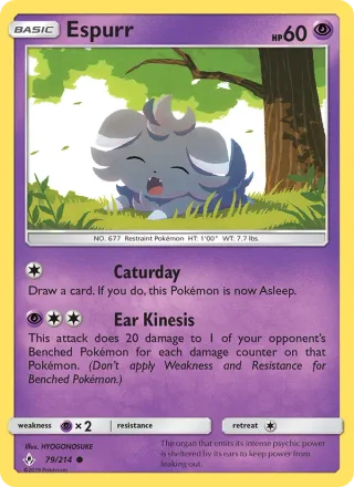 Espurr #79 · Unbroken Bonds Pokémon card