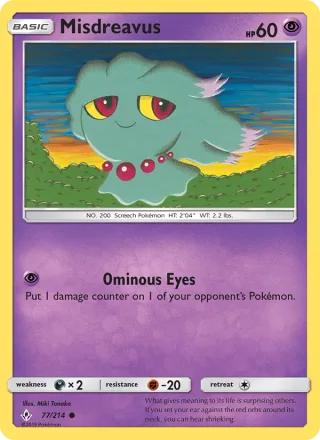 Misdreavus #77 · Unbroken Bonds Pokémon card