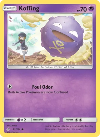 Koffing #73 · Unbroken Bonds Pokémon card
