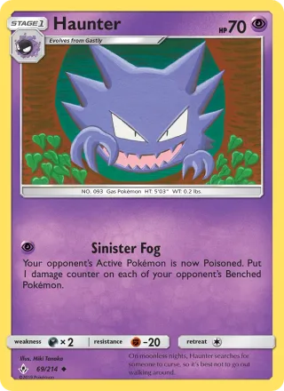 Haunter #69 · Unbroken Bonds Pokémon card