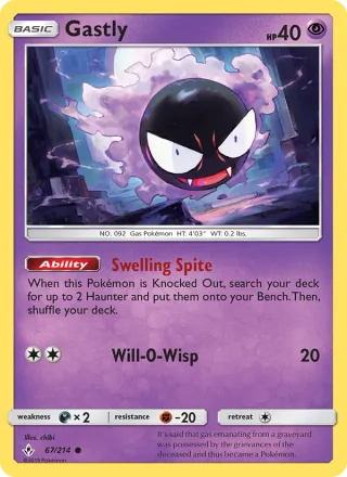 Gastly #67 · Unbroken Bonds Pokémon card
