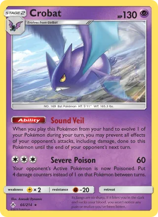 Crobat #66 · Unbroken Bonds Pokémon card