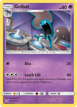 Golbat #65 · Unbroken Bonds Pokémon card