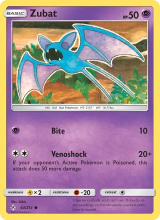 Zubat #64 · Unbroken Bonds Pokémon card