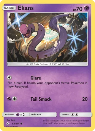 Ekans #62 · Unbroken Bonds Pokémon card