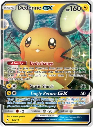 Dedenne GX #57 · Unbroken Bonds Pokémon card