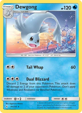 Dewgong #45 · Unbroken Bonds Pokémon card