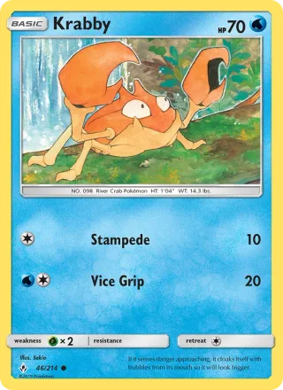 Krabby #46 · Unbroken Bonds Pokémon card