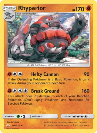 Rhyperior #95 · Unbroken Bonds Pokémon card