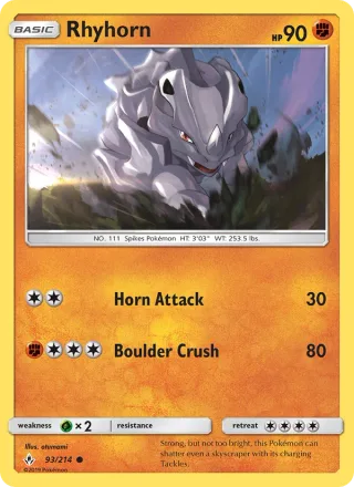 Rhyhorn #93 · Unbroken Bonds Pokémon card