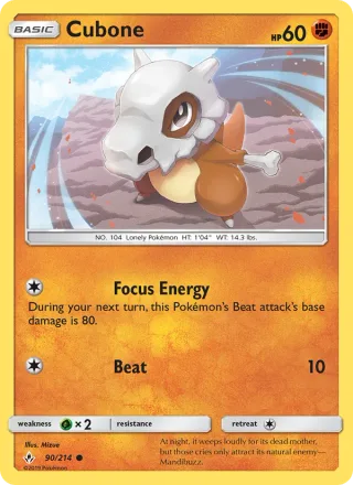 Cubone #90 · Unbroken Bonds Pokémon card