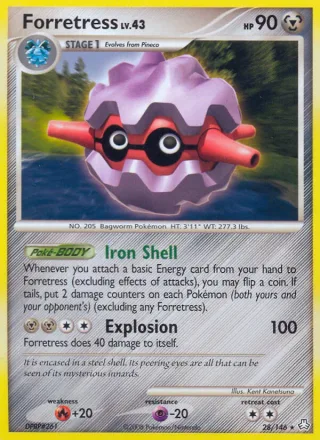 Forretress #28 · Legends Awakened Pokémon card