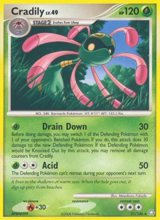 Cradily #21 · Legends Awakened Pokémon card