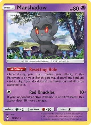 Marshadow #81 · Unbroken Bonds Pokémon card