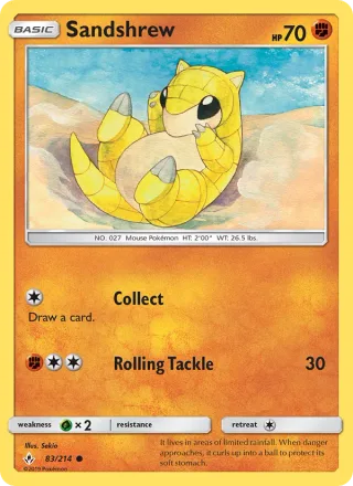Sandshrew #83 · Unbroken Bonds Pokémon card