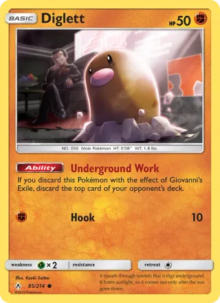 Diglett #85 · Unbroken Bonds Pokémon card
