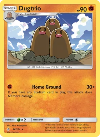 Dugtrio #86 · Unbroken Bonds Pokémon card